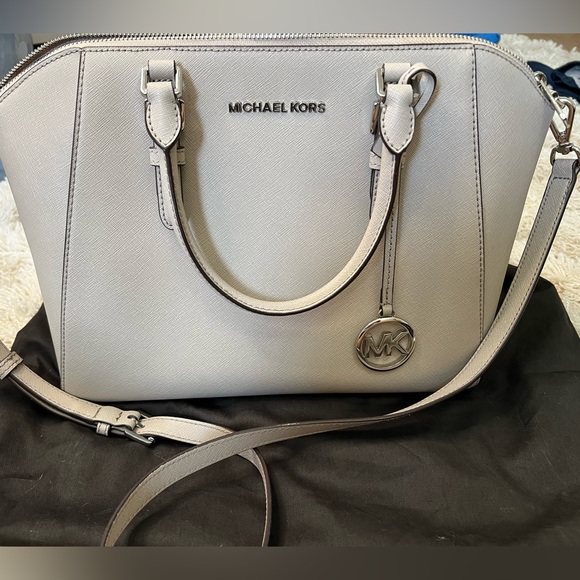 Michael Kors Handbags - MK Michael Kors Ciara Saffiano Large Top Zip Satchel